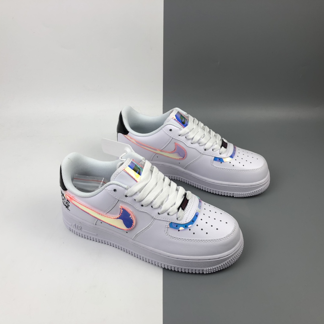 200 新版本 Nike Air Force 1 Rwact Qs 空军一号“镭射电玩像素换钩”低帮时尚休闲运动鞋 DC0710-191