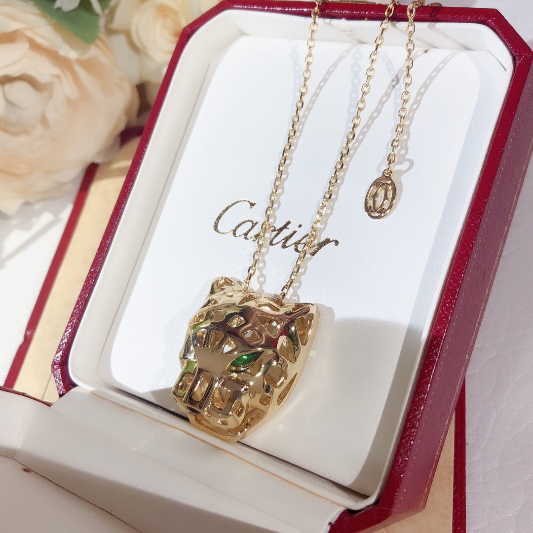 Cartier Panther Head Pendant Necklace 18K Gold Plated Sweater Chain 3 i1602426510 6071 2