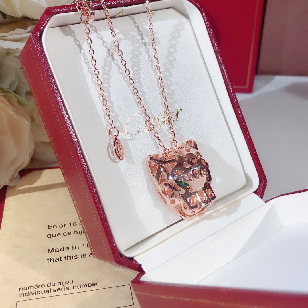 Cartier Panther Head Pendant Necklace 18K Gold Plated Sweater Chain 4 i1602426510 7387 4