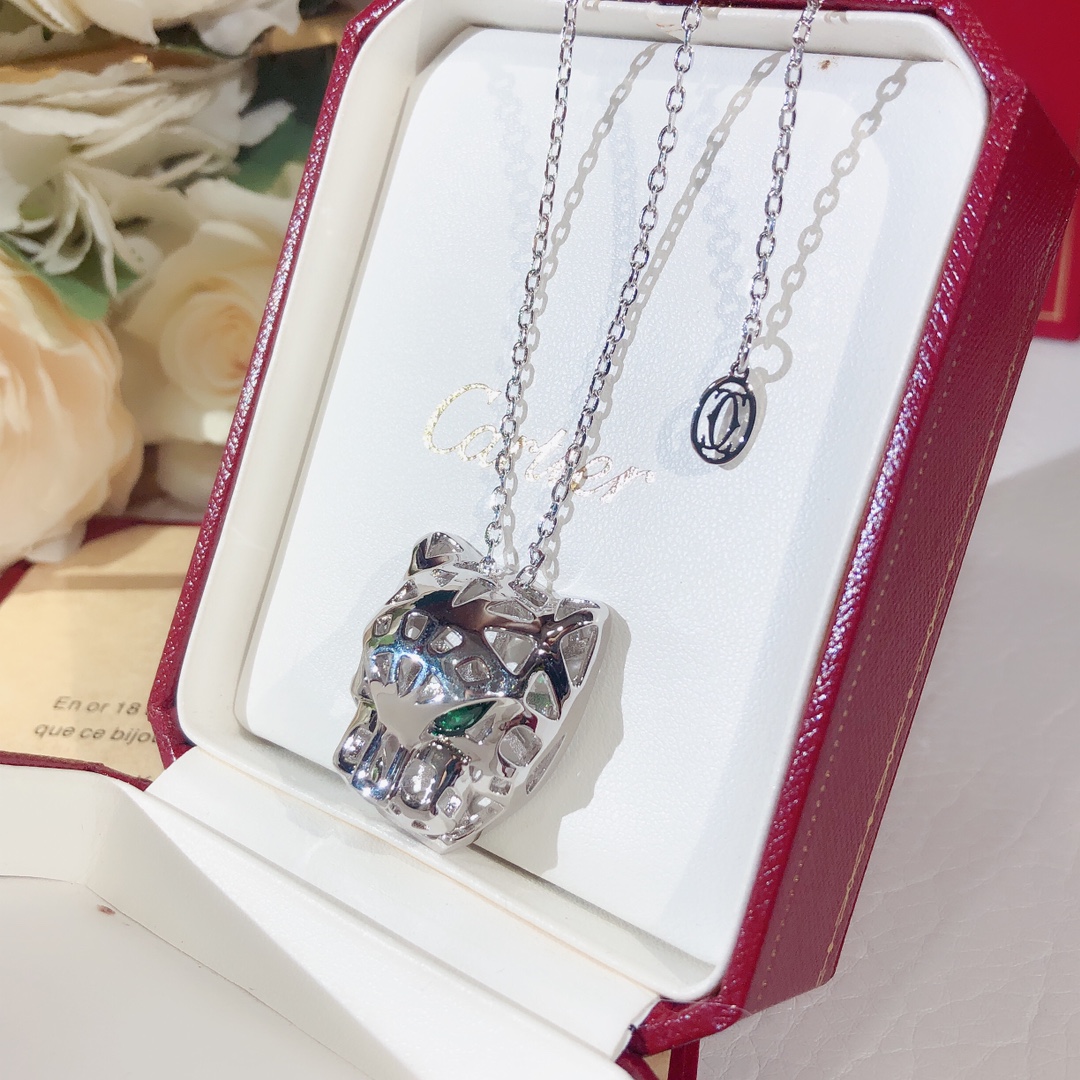 Cartier Panther Head Pendant Necklace 18K Gold Plated Sweater Chain 2 i1602426510 7939 1