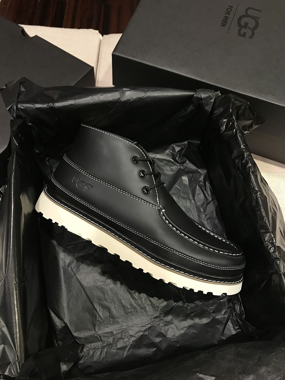 高品质U.G.G Mens Boot原版休闲官网同款F20 轻翼工装男鞋 #真羊皮毛 SKU货号: 鞋面