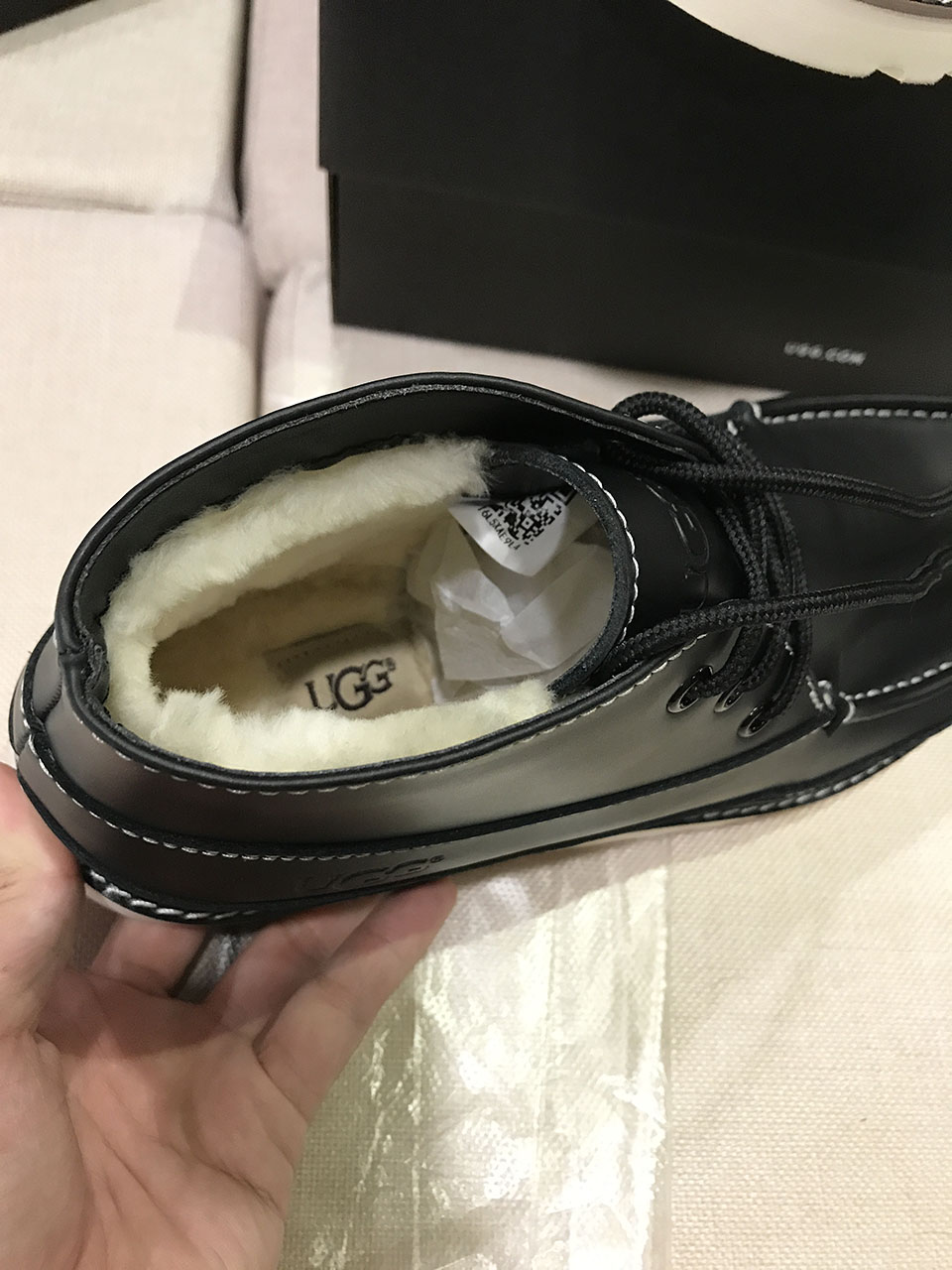 高品质U.G.G Mens Boot原版休闲官网同款F20 轻翼工装男鞋 #真羊皮毛 SKU货号: 鞋面