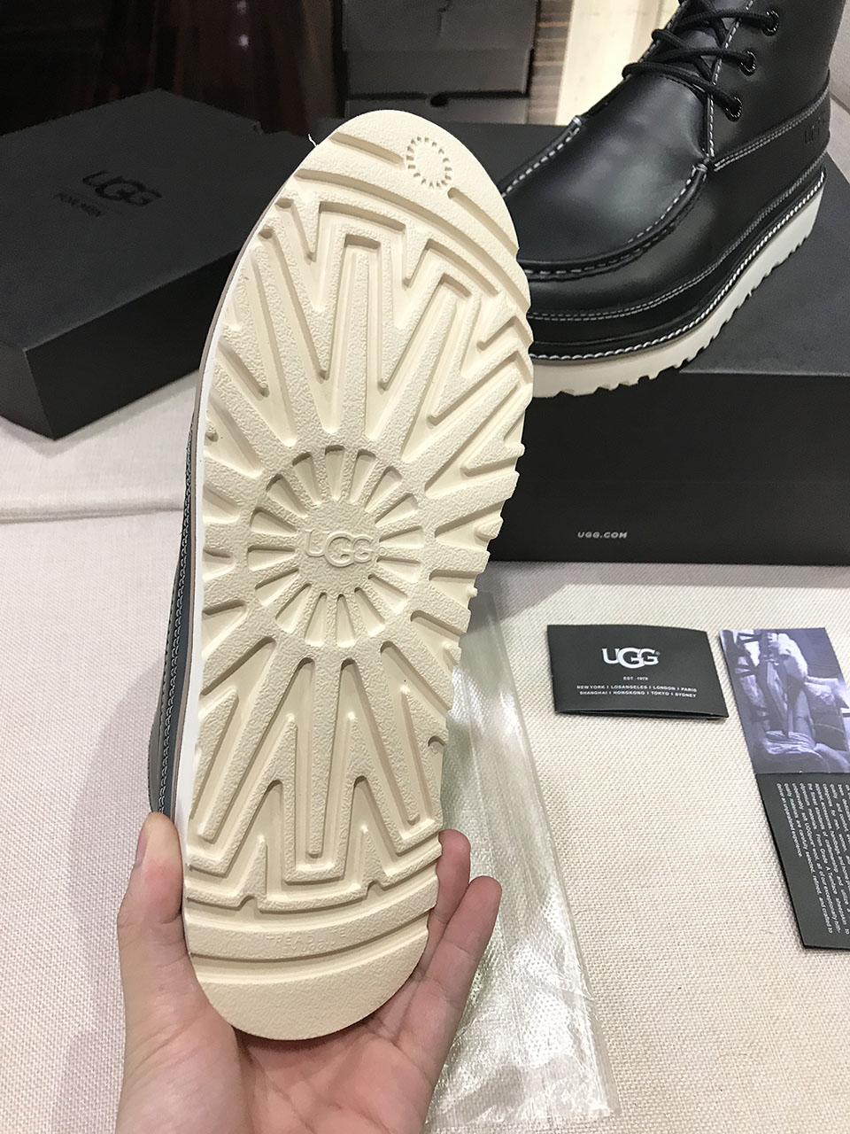 高品质U.G.G Mens Boot原版休闲官网同款F20 轻翼工装男鞋 #真羊皮毛 SKU货号: 鞋面