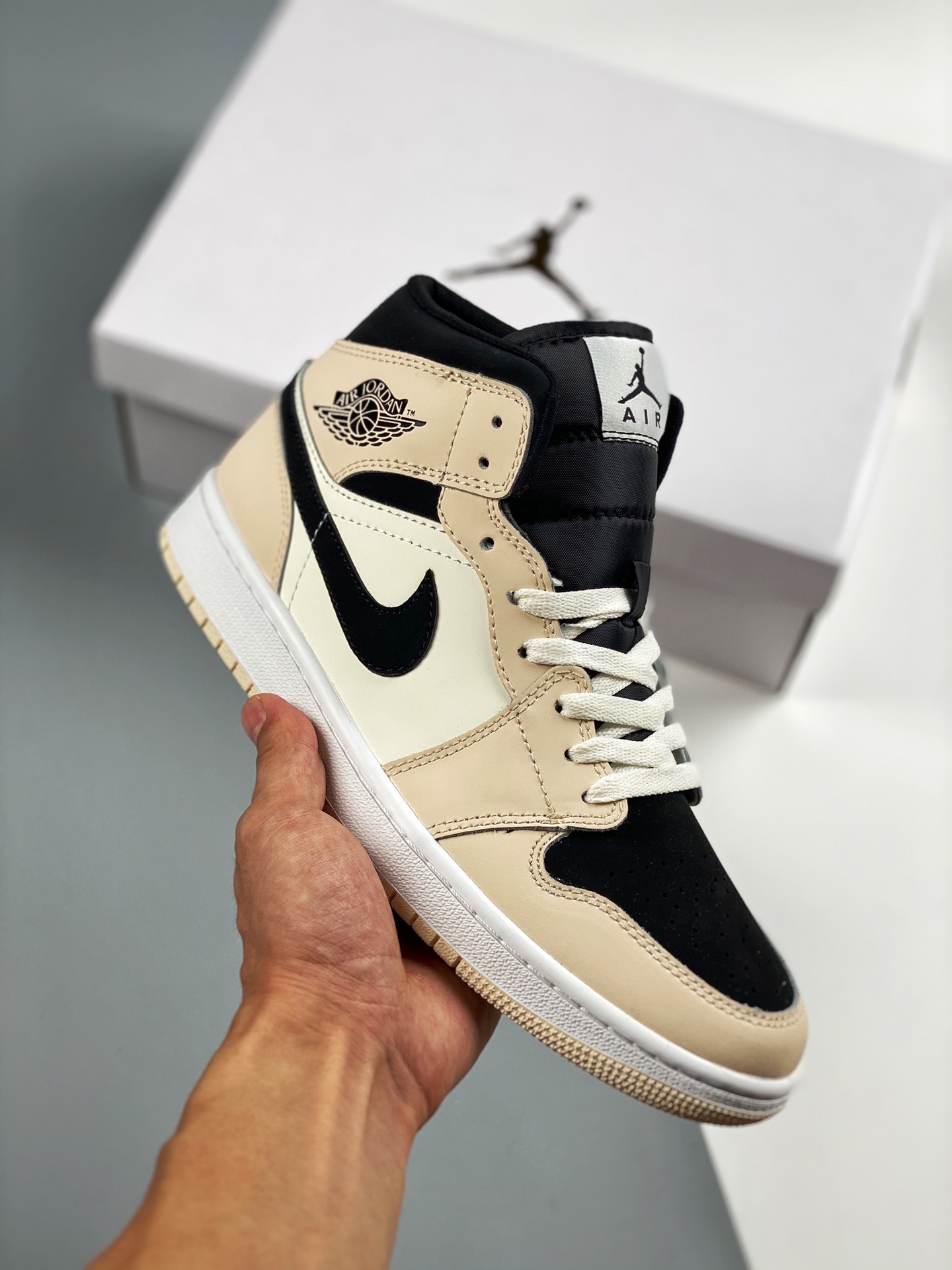 Air Jordan 1 Mid Leche, pedido de cliente de comercio exterior de Tmall, la mejor artesanía del mercado, serie mid, nue…