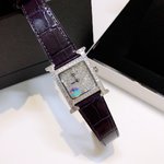 Hermes Watch Replica Wholesale
 Blue Pink Set With Diamonds Cowhide Crocodile Leather Alligator Strap