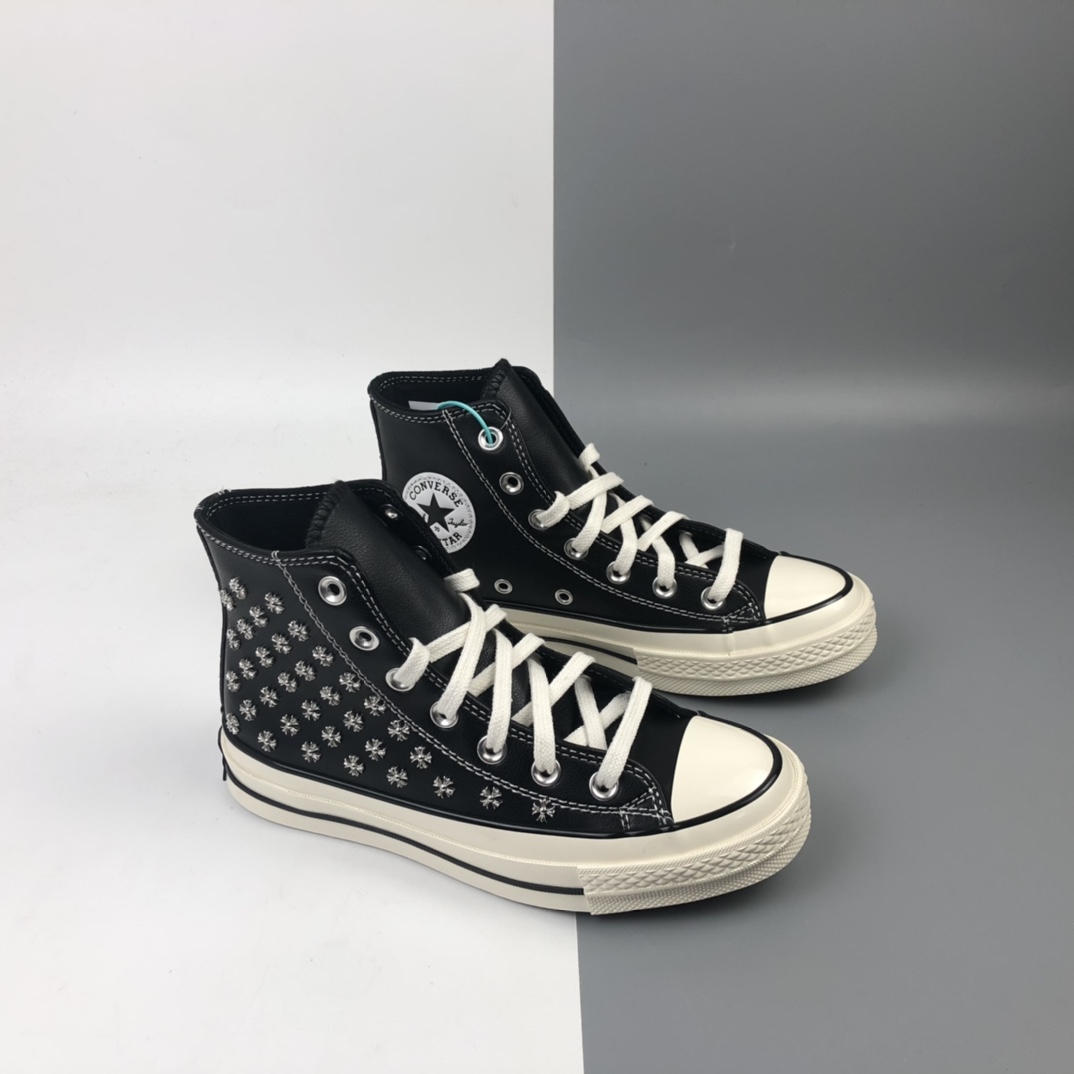 160 Chrome Heart X Converse  联名复古高帮休闲硫化板鞋 166869C