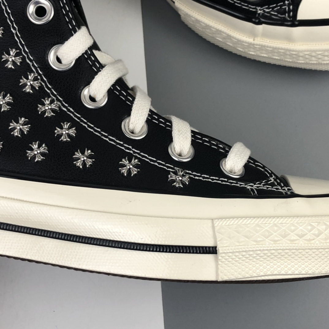 160 Chrome Heart X Converse  联名复古高帮休闲硫化板鞋 166869C