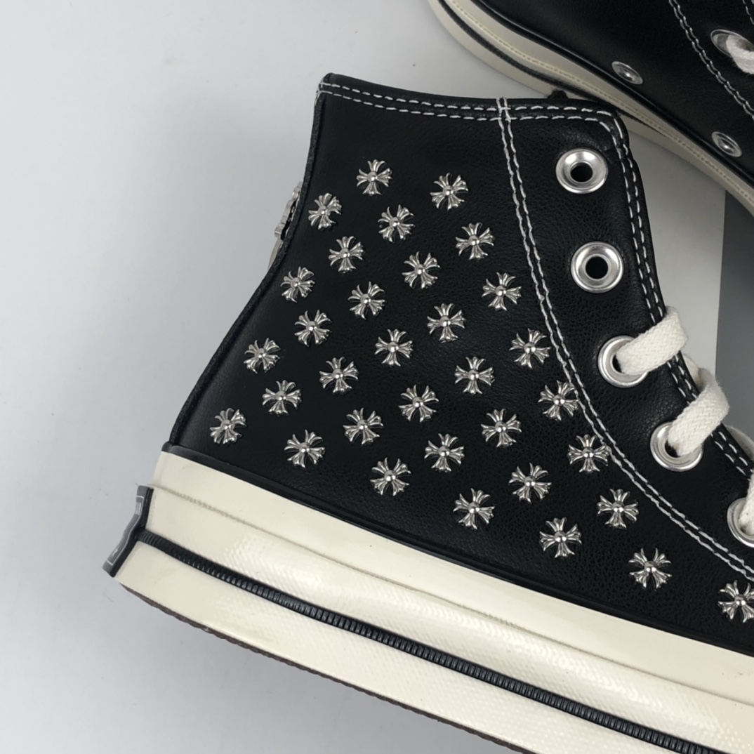 160 Chrome Heart X Converse  联名复古高帮休闲硫化板鞋 166869C