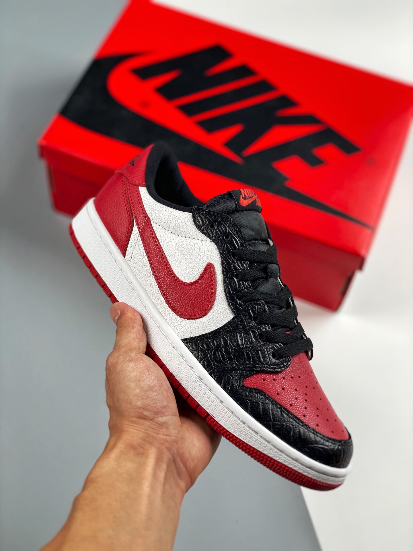 Air Jordan 1 low edición limitada negro y rojo, nuevo color sincronizado oficialmente, producto de nivel original. # Re…