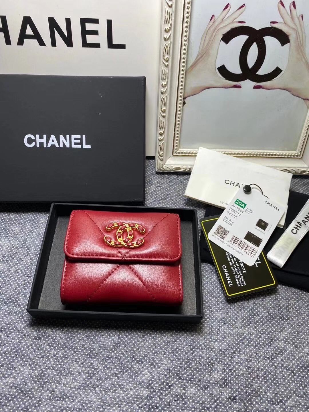 Chanel 19K Super-Heavy Diamond Stripe Chain Wallet AP0794, Size 9.3*10.6*3💰270 - 图片 1