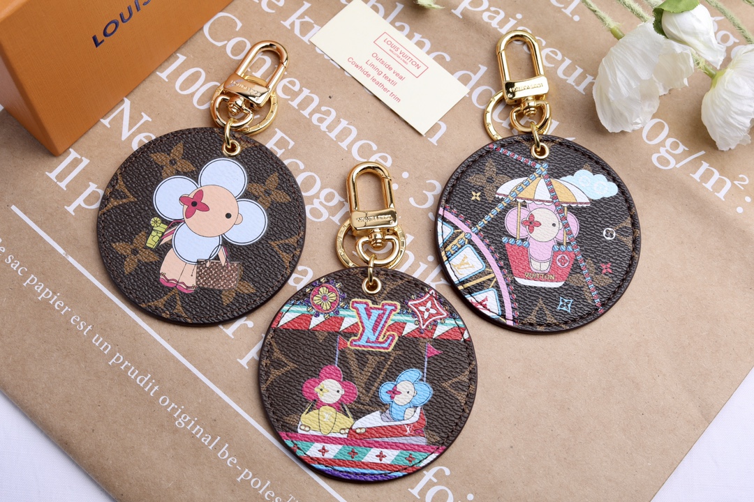 Vivienne Funfair Xmas Bag: Colorful Monogram Canvas Decoration with Mascots and Key Buttons