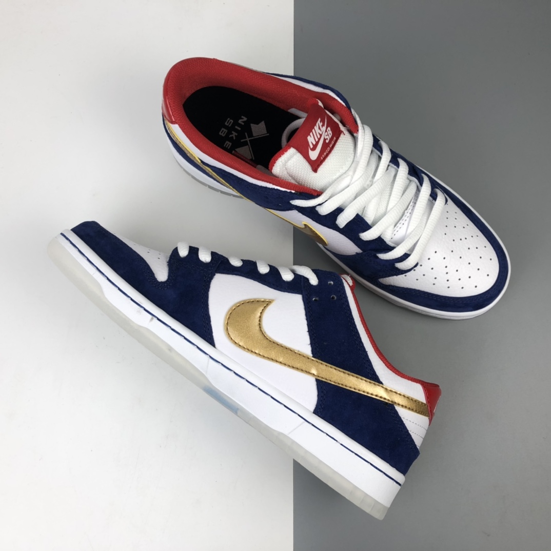 290   Nike SB Dunk Low Ishod Wair “BMW”“海军白蓝”扣篮系列复古低帮休闲运动滑板板鞋 839685-416