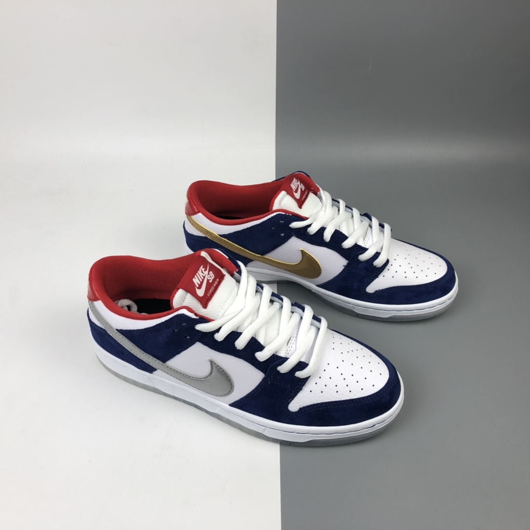 290   Nike SB Dunk Low Ishod Wair “BMW”“海军白蓝”扣篮系列复古低帮休闲运动滑板板鞋 839685-416