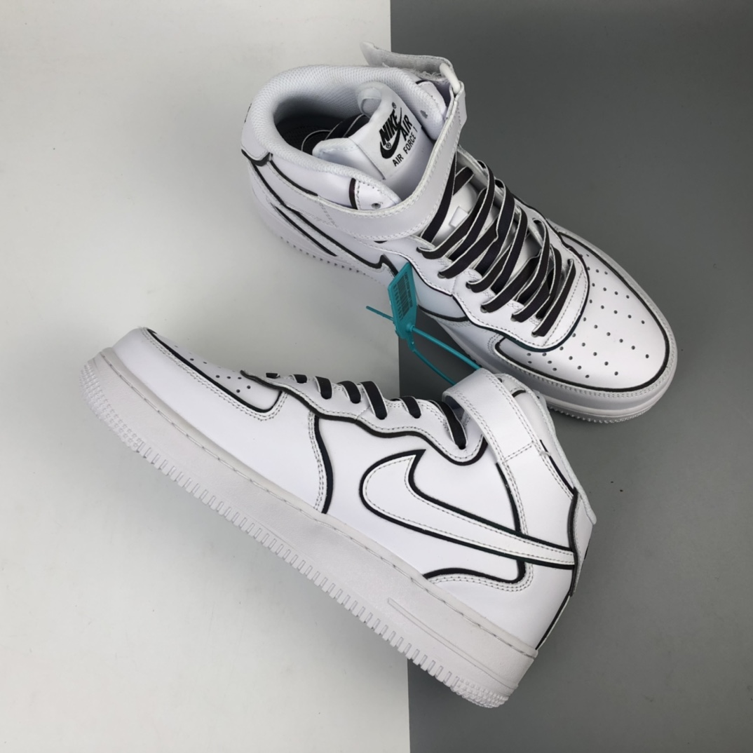 270 Nike Air Force 1 '07 空军一号中帮全白运动休闲板鞋 二次元 3M反光款  368732-810