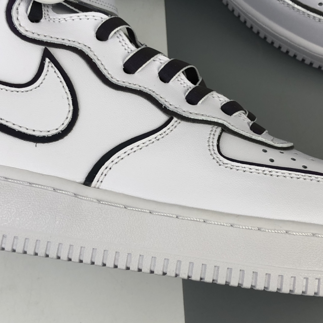 270 Nike Air Force 1 '07 空军一号中帮全白运动休闲板鞋 二次元 3M反光款  368732-810