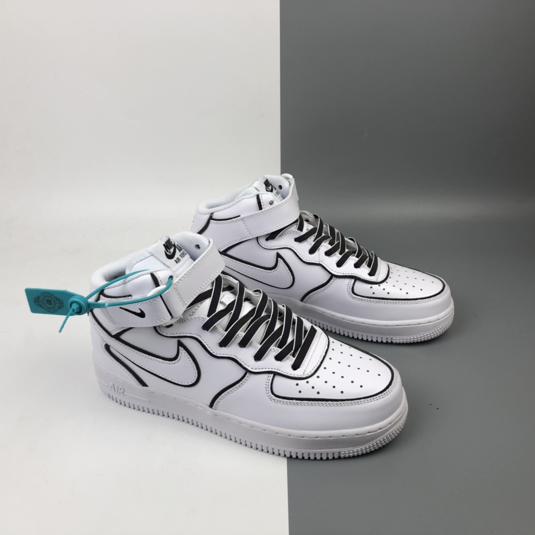 270 Nike Air Force 1 '07 空军一号中帮全白运动休闲板鞋 二次元 3M反光款  368732-810
