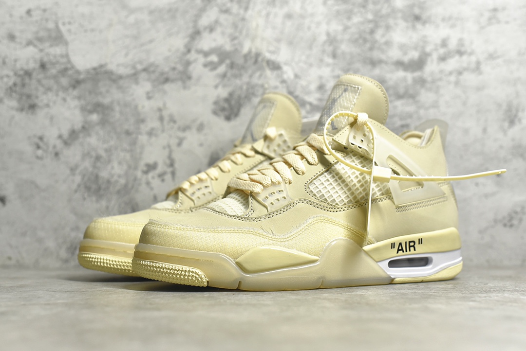 AJ4白帆尺码:36-47.5总裁PK版出品-AirJordan4OffWhiteAJ4乔4OW联名透明