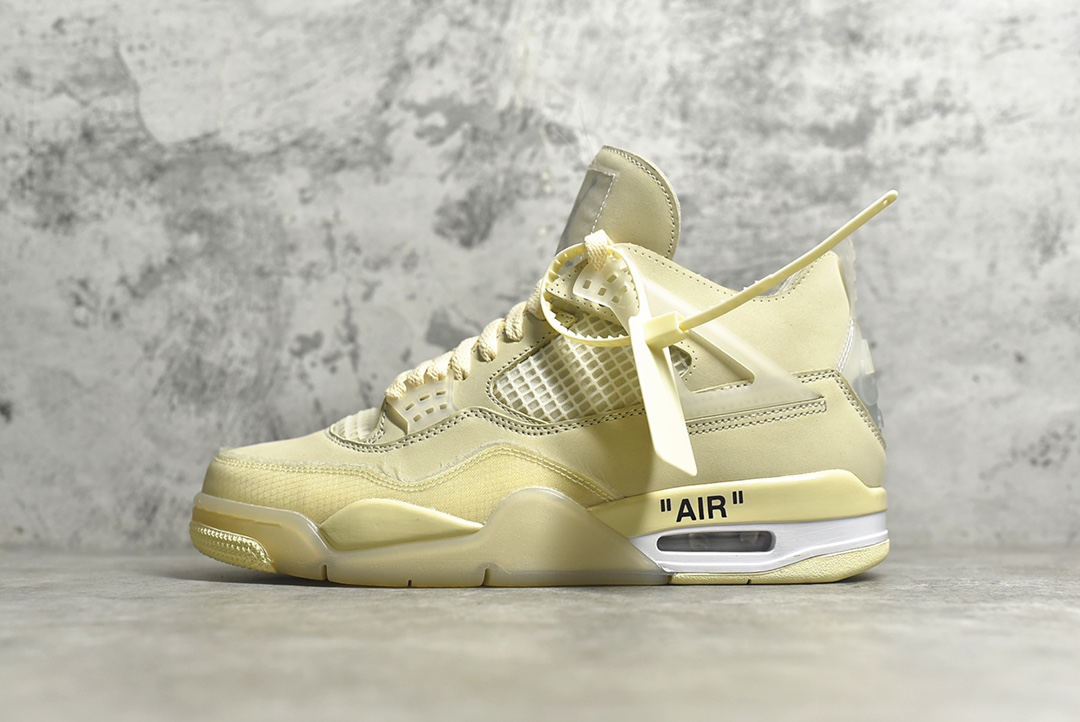 AJ4白帆尺码:36-47.5总裁PK版出品-AirJordan4OffWhiteAJ4乔4OW联名透明