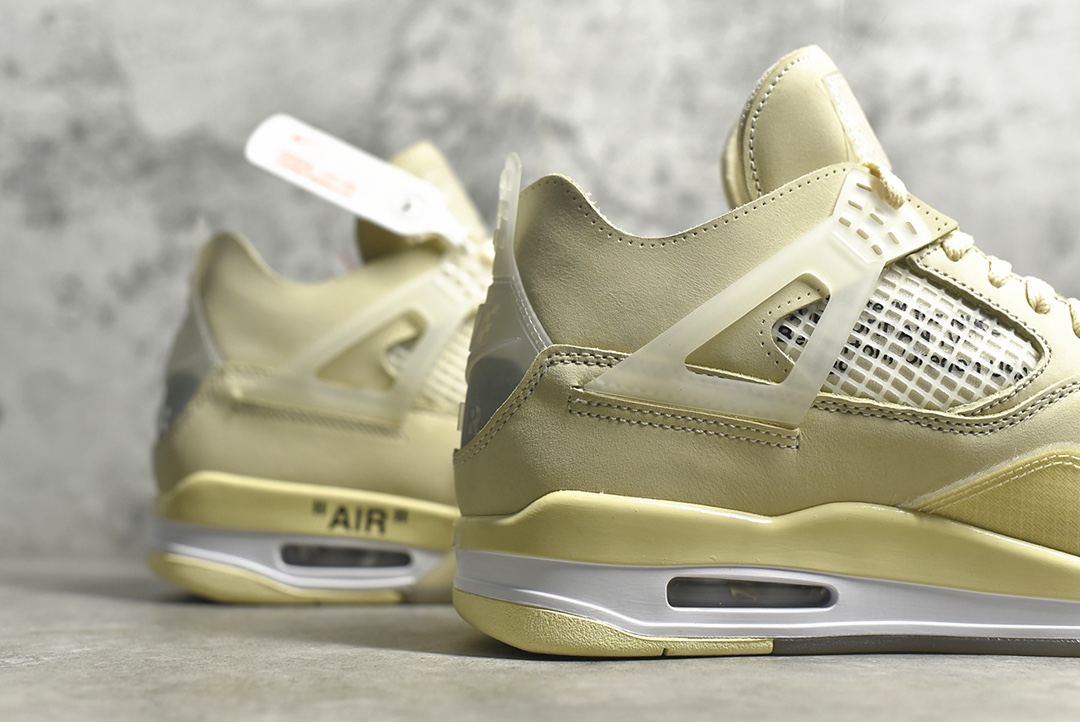 AJ4白帆尺码:36-47.5总裁PK版出品-AirJordan4OffWhiteAJ4乔4OW联名透明