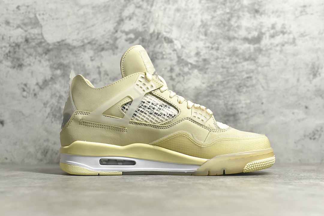 AJ4白帆尺码:36-47.5总裁PK版出品-AirJordan4OffWhiteAJ4乔4OW联名透明