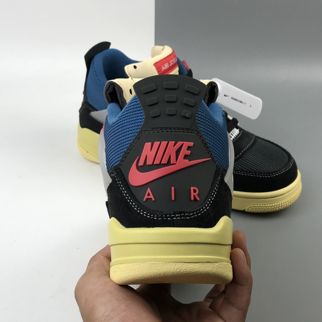 420 洛杉矶知名店铺Union LA x Nike Air Jordan 4 Retro SP”Off Noir”迈克尔·乔丹AJ4代中帮复古休闲运动文化篮球鞋“骑士黑蓝红棕黄”DC9533-001