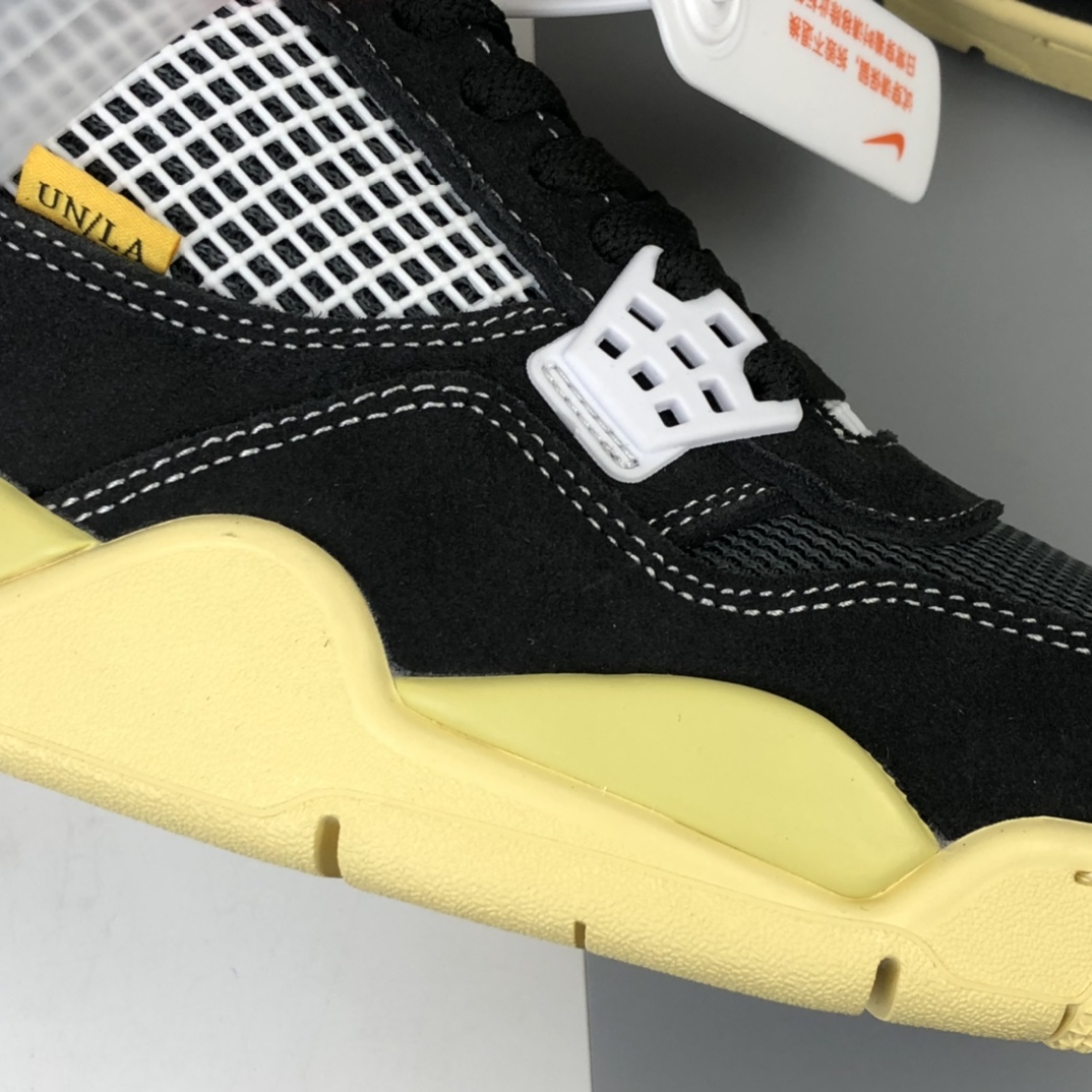 420 洛杉矶知名店铺Union LA x Nike Air Jordan 4 Retro SP”Off Noir”迈克尔·乔丹AJ4代中帮复古休闲运动文化篮球鞋“骑士黑蓝红棕黄”DC9533-001