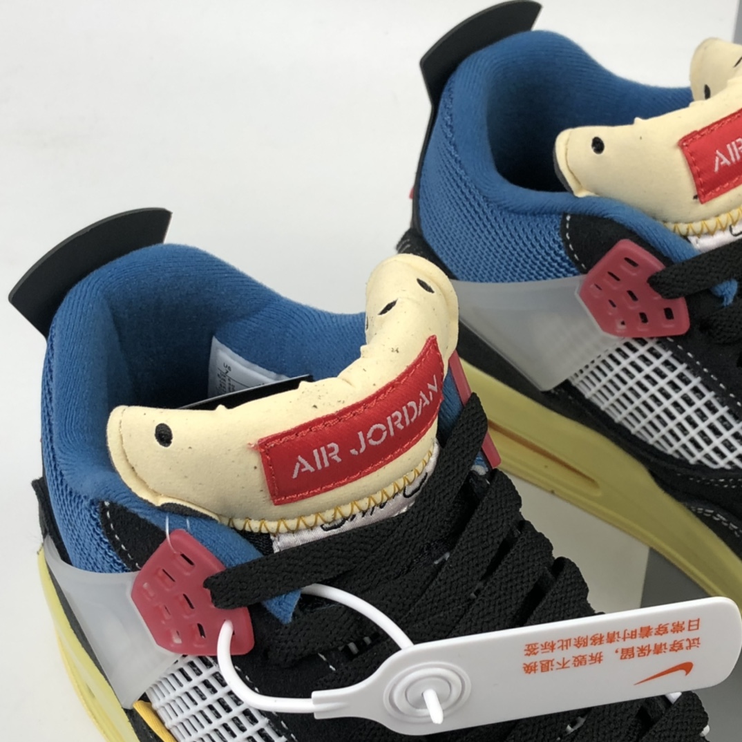 420 洛杉矶知名店铺Union LA x Nike Air Jordan 4 Retro SP”Off Noir”迈克尔·乔丹AJ4代中帮复古休闲运动文化篮球鞋“骑士黑蓝红棕黄”DC9533-001