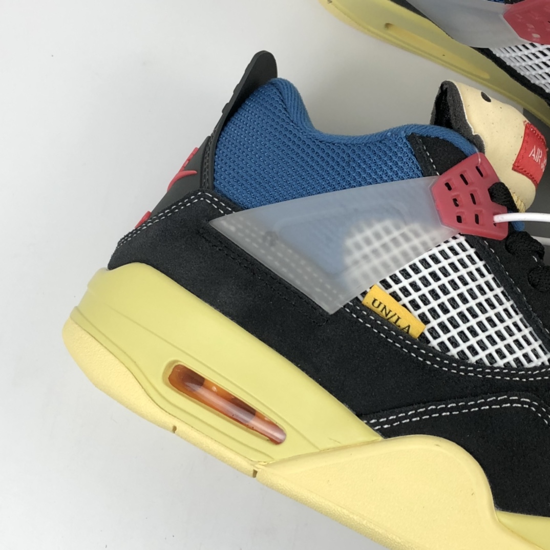 420 洛杉矶知名店铺Union LA x Nike Air Jordan 4 Retro SP”Off Noir”迈克尔·乔丹AJ4代中帮复古休闲运动文化篮球鞋“骑士黑蓝红棕黄”DC9533-001