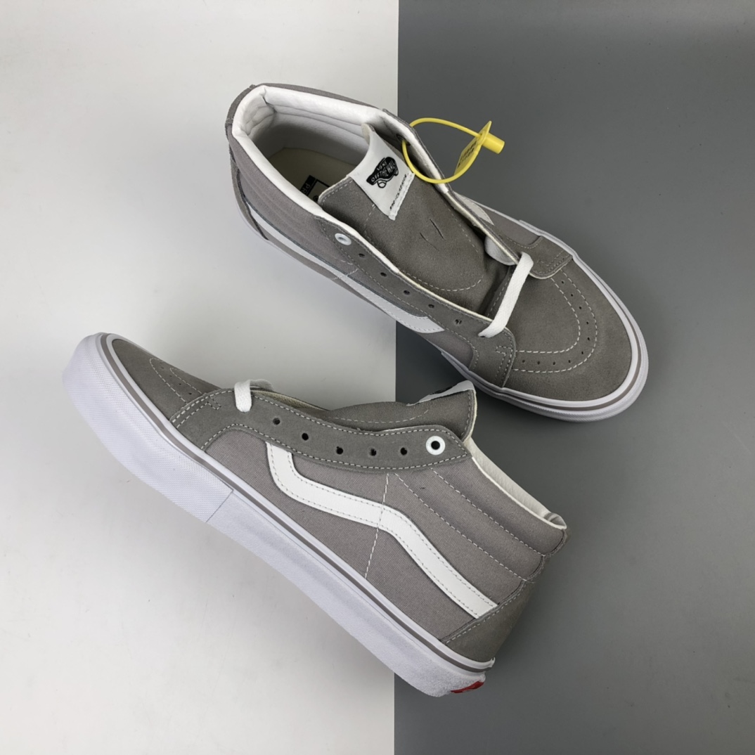160 Vans SK8-Mid Black/White PRO系列灰色中帮职业滑板鞋 VN0A347UV58
