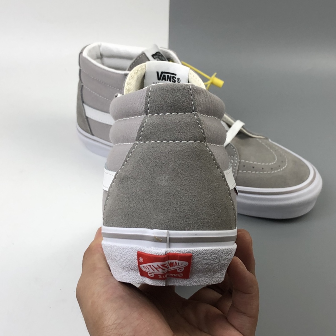 160 Vans SK8-Mid Black/White PRO系列灰色中帮职业滑板鞋 VN0A347UV58