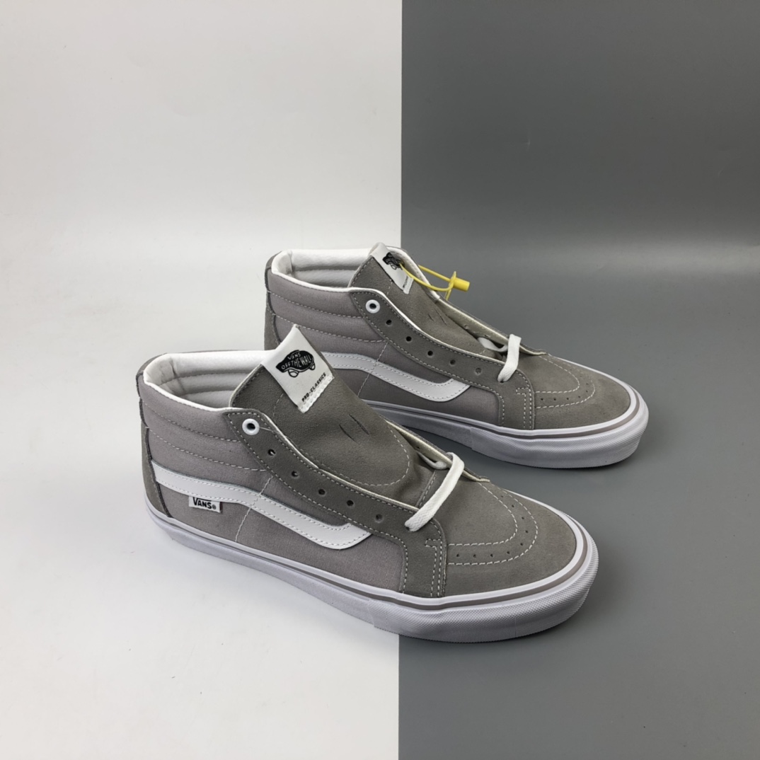 160 Vans SK8-Mid Black/White PRO系列灰色中帮职业滑板鞋 VN0A347UV58