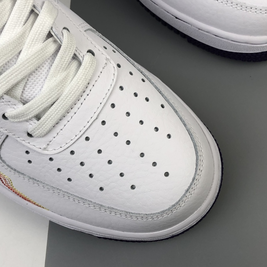 200 Nike Air Force 1 空军一号白低帮运动休闲板鞋 鸳鸯炫彩线勾 CW6015-100