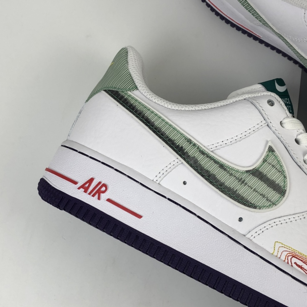 200 Nike Air Force 1 空军一号白低帮运动休闲板鞋 鸳鸯炫彩线勾 CW6015-100