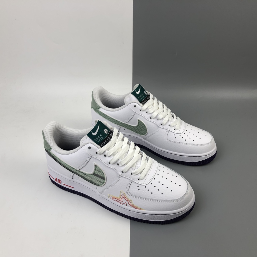 200 Nike Air Force 1 空军一号白低帮运动休闲板鞋 鸳鸯炫彩线勾 CW6015-100