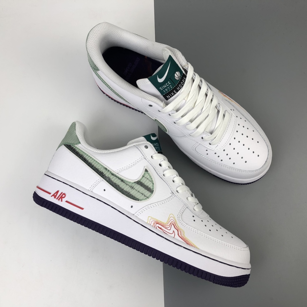 200 Nike Air Force 1 空军一号白低帮运动休闲板鞋 鸳鸯炫彩线勾 CW6015-100