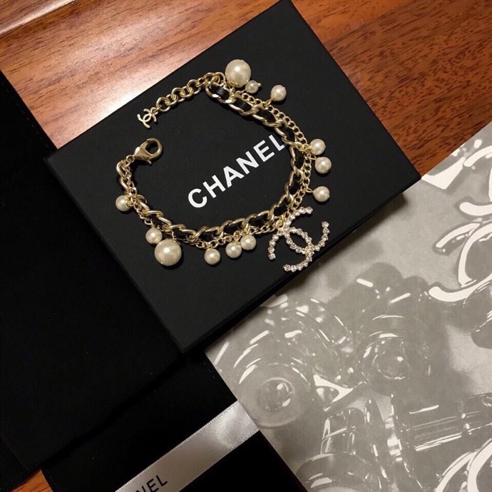 Chanel Joyas Pulsera Collar Negro Amarillo Latón