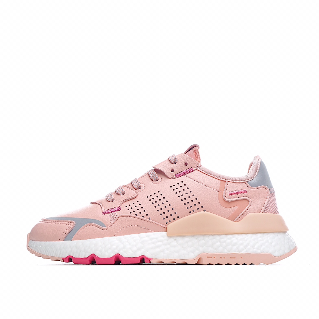 G5 皮面 新品首发 官方正确版本 阿迪达斯 Adidas Nite Jogger 2020 Boost 夜行者 皮面复古休闲百搭运动跑鞋。原厂材料 原厂大底 私家独模 极具复古风格鞋头及鞋跟点缀3M反光设计极为亮眼中底采用全掌 Boost 科技，厚度相当可观，脚感极佳。