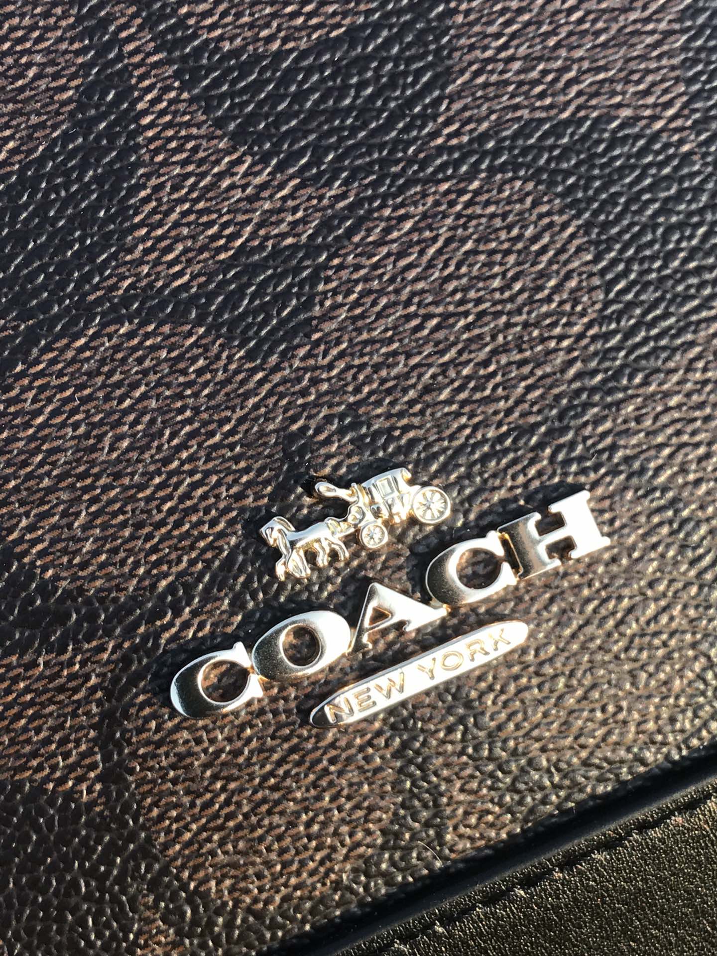 Coach ～C家 F27583棕色 coach女士PVC配牛皮斜挎手提