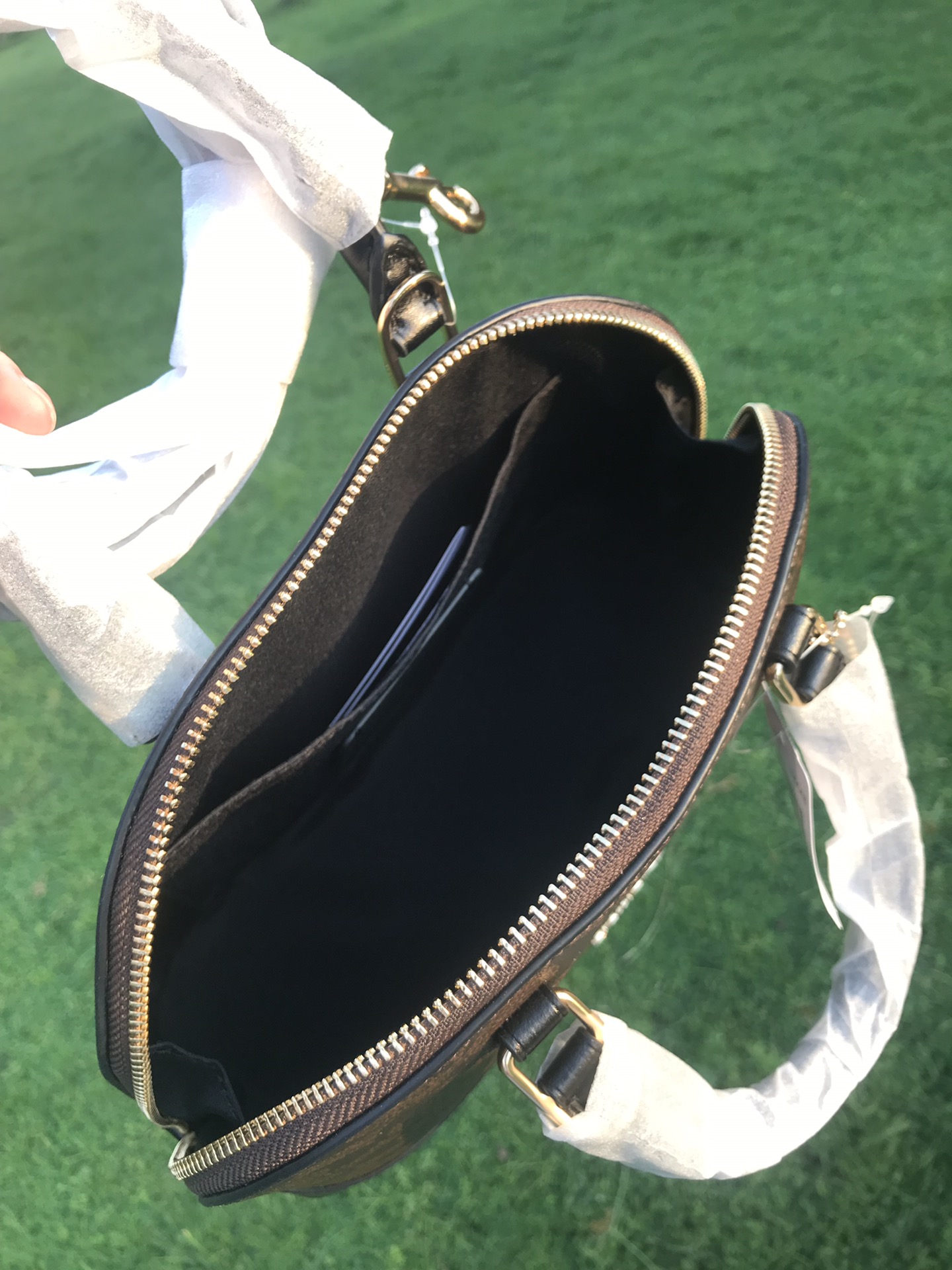 Coach ～C家 F27583棕色 coach女士PVC配牛皮斜挎手提