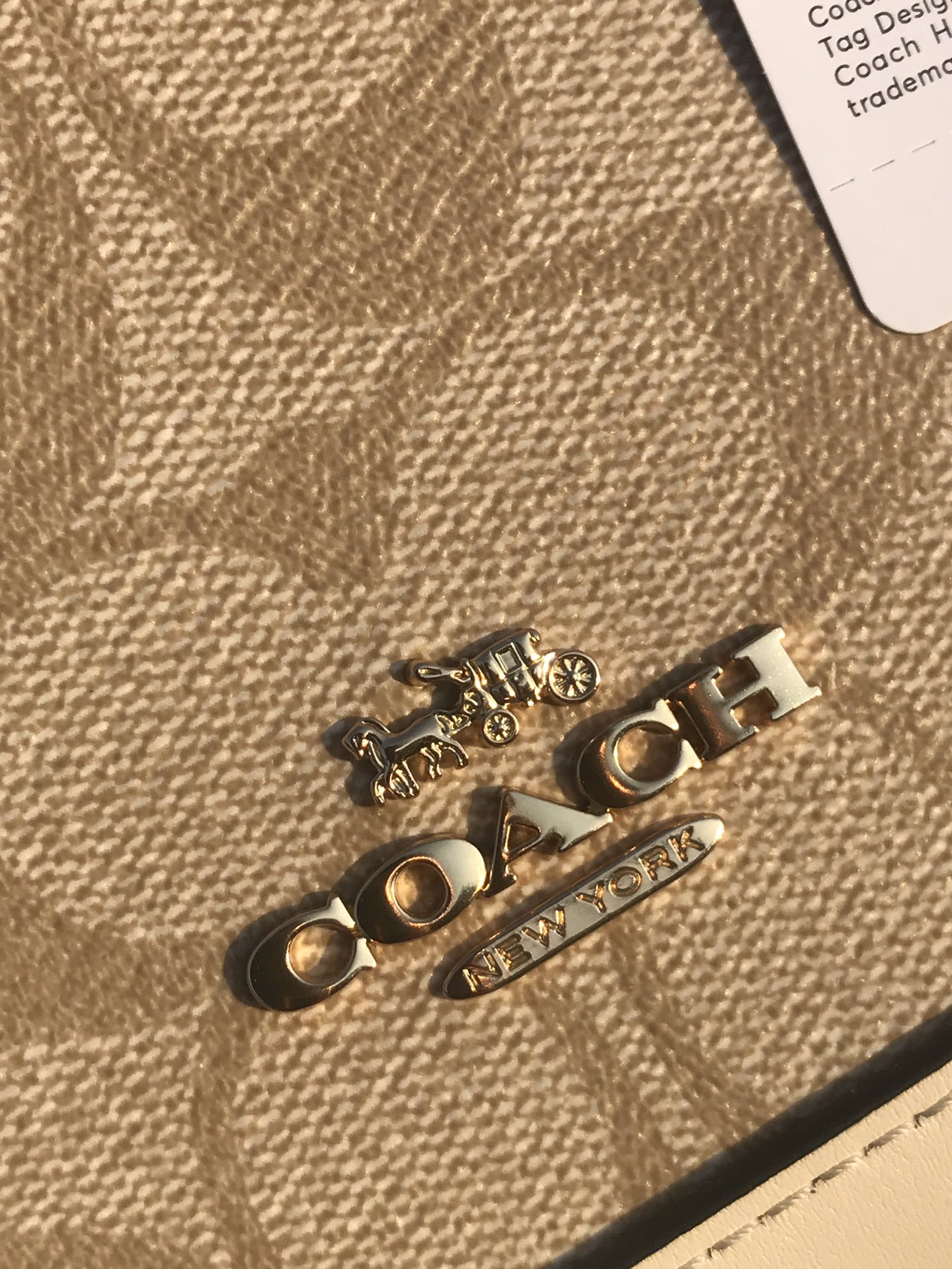 Coach ～C家 F27583棕色 coach女士PVC配牛皮斜挎手提