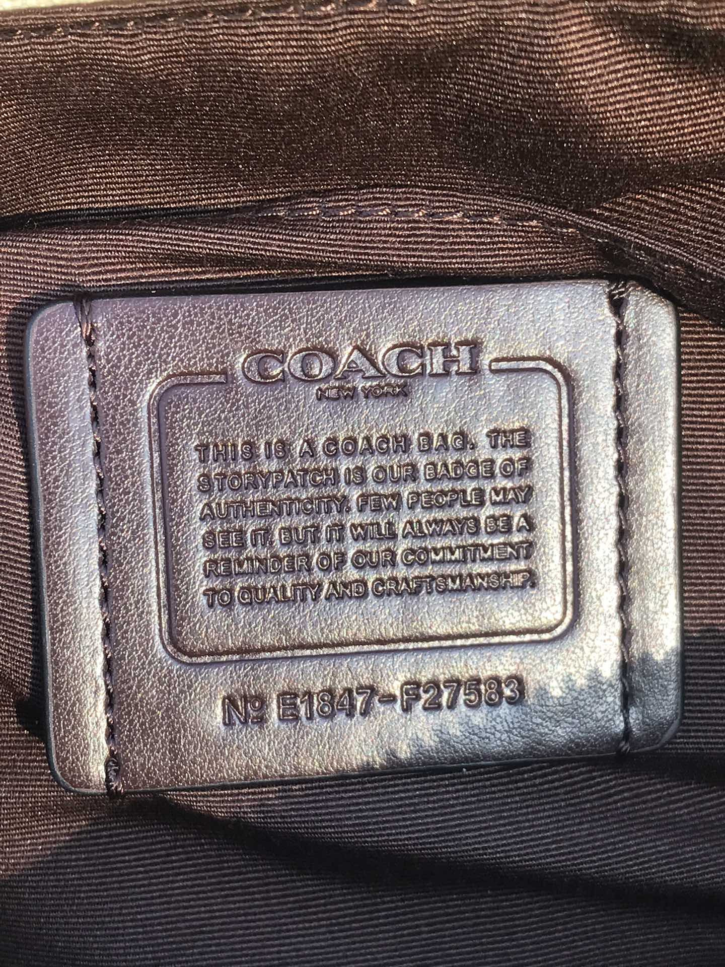 Coach ～C家 F27583棕色 coach女士PVC配牛皮斜挎手提