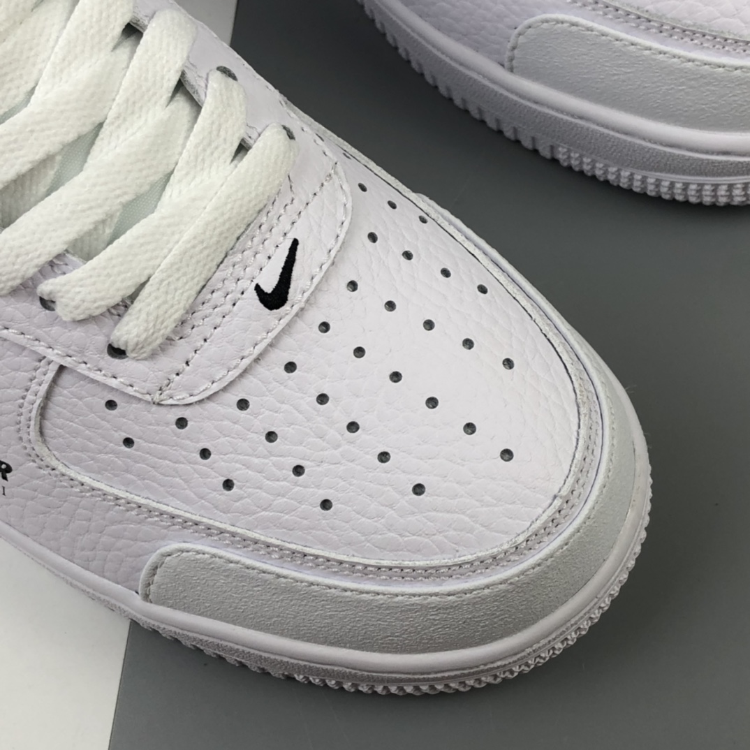 200 Nike Air Force 1 Premium“Shadow grey” 空军一号全白配色侧面Logo3M反光低帮板鞋 CV3039-105
