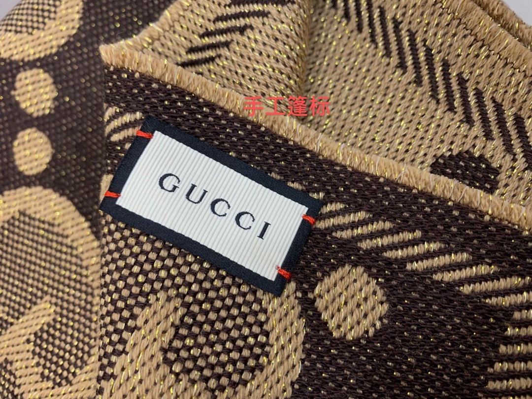 GUCCI古驰𝐺𝐺字母交织提花围巾598993