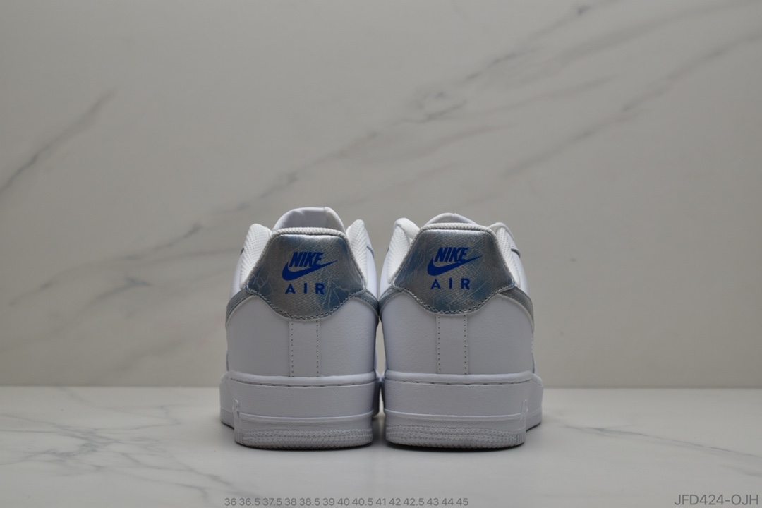 170 公司级耐克 Nike Air Force 1 Low Trainers In White Blue 雾霾勾 AF1 空军一号 314219-131