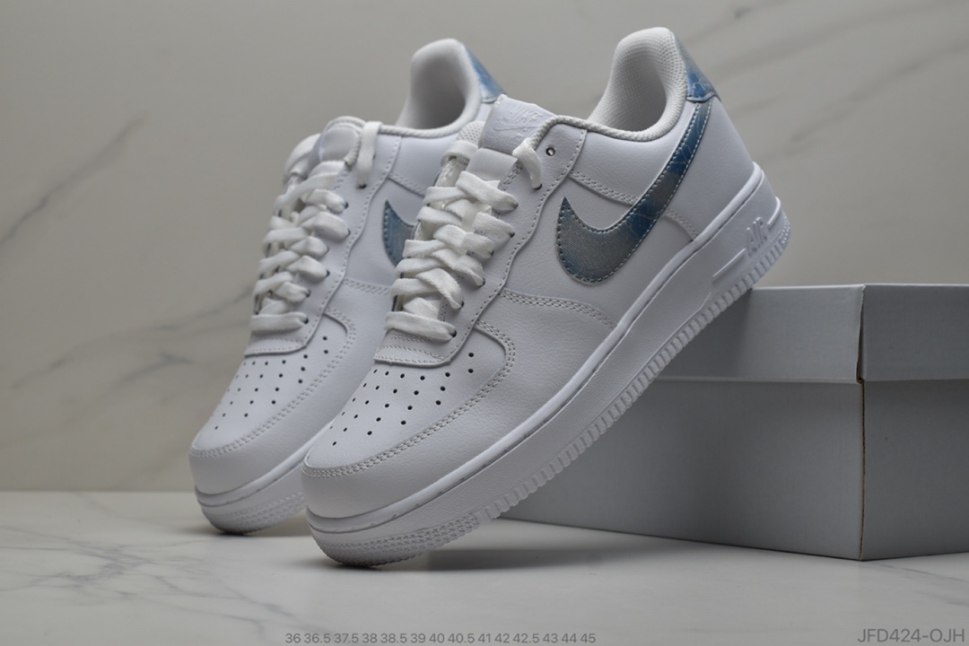 170 公司级耐克 Nike Air Force 1 Low Trainers In White Blue 雾霾勾 AF1 空军一号 314219-131