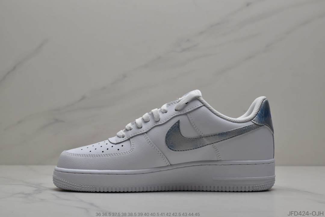 170 公司级耐克 Nike Air Force 1 Low Trainers In White Blue 雾霾勾 AF1 空军一号 314219-131