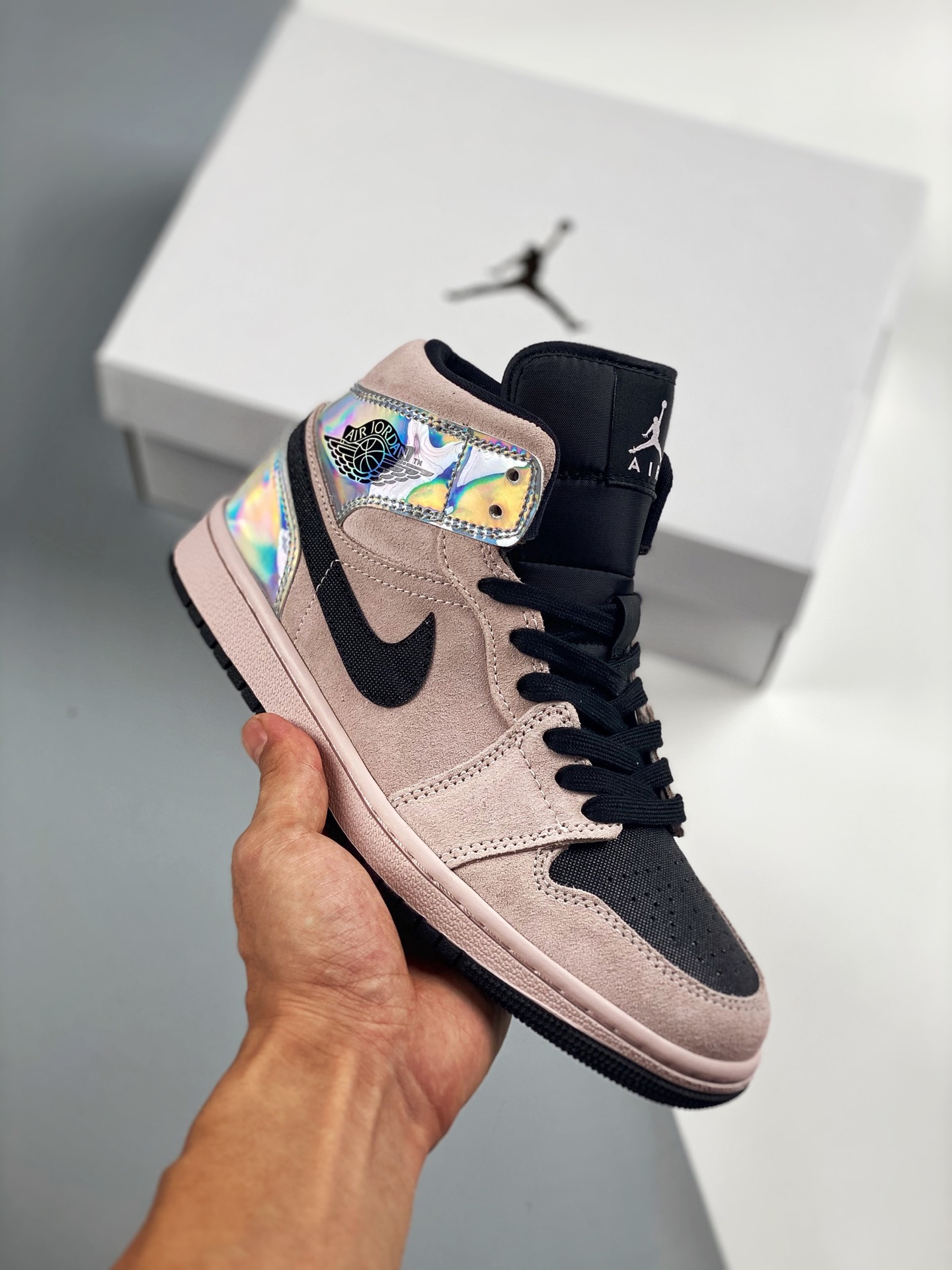 Air Jordan 1 Mid Laser Mid top series New batch Original mold outsole Full shoe custom leather from original factory, f…