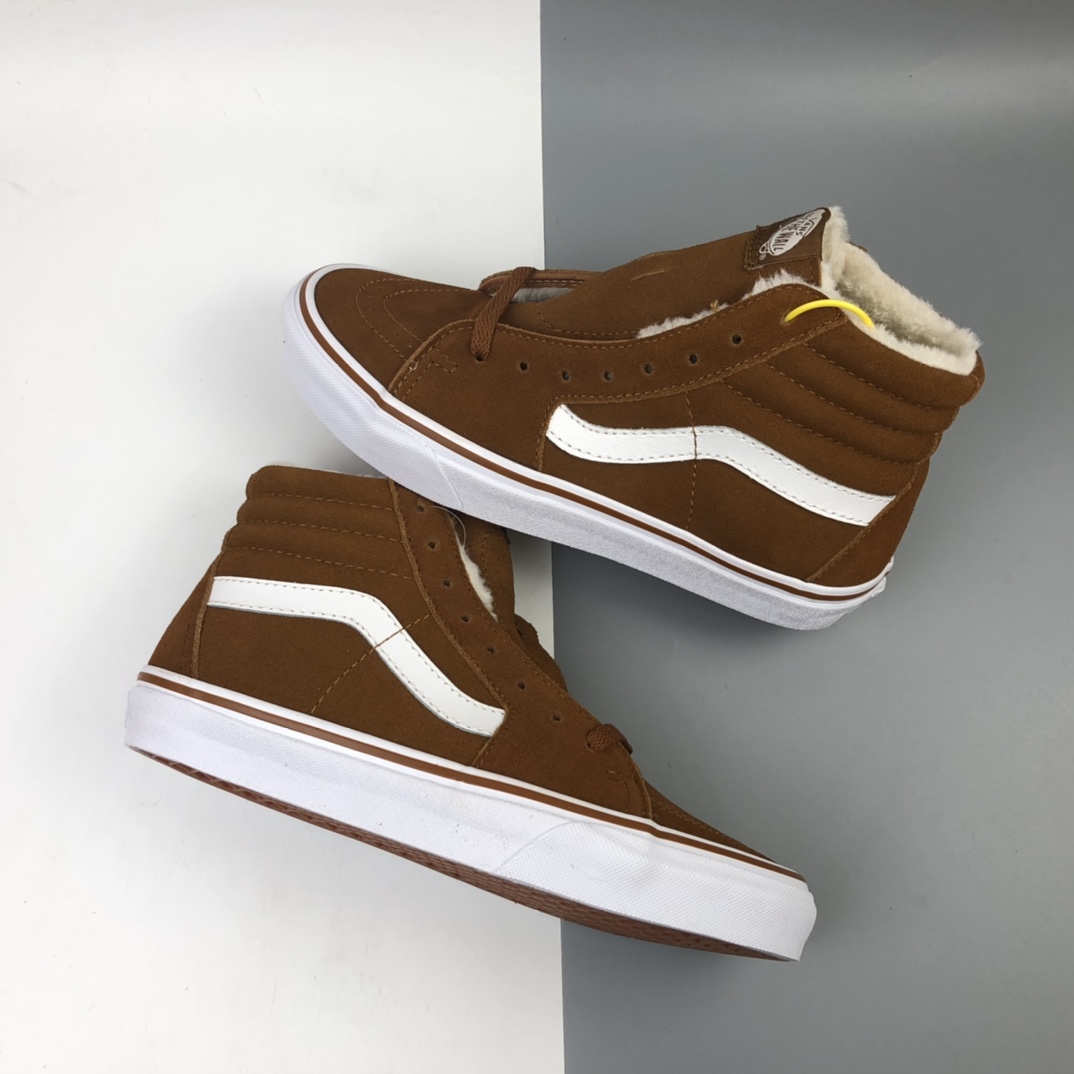 180 加绒款 Vans Sk8-Hi 万斯麂皮帆布拼接低帮休闲板鞋 VN000TS9HPY