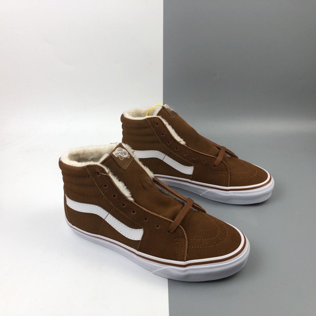 180 加绒款 Vans Sk8-Hi 万斯麂皮帆布拼接低帮休闲板鞋 VN000TS9HPY