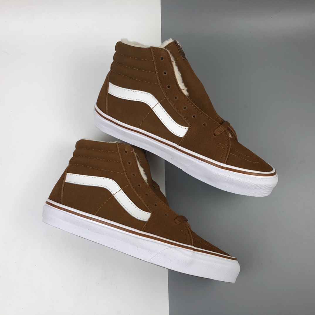 180 加绒款 Vans Sk8-Hi 万斯麂皮帆布拼接低帮休闲板鞋 VN000TS9HPY